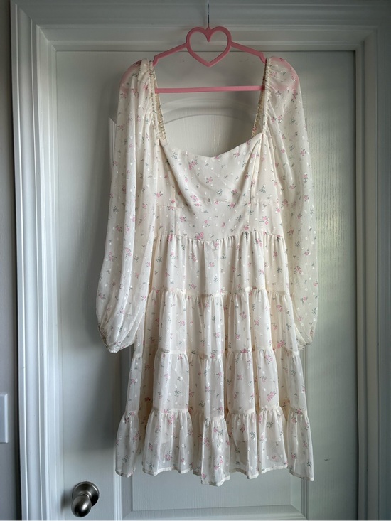 Altar'd State Dresses & Skirts - Altar'd State Cream Mini Dress with Pink Floral Print